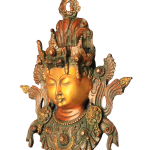 Pure Brass Tara Devi Wall Hanging in Antique Dual-Tone Finish - 10.5 Inches